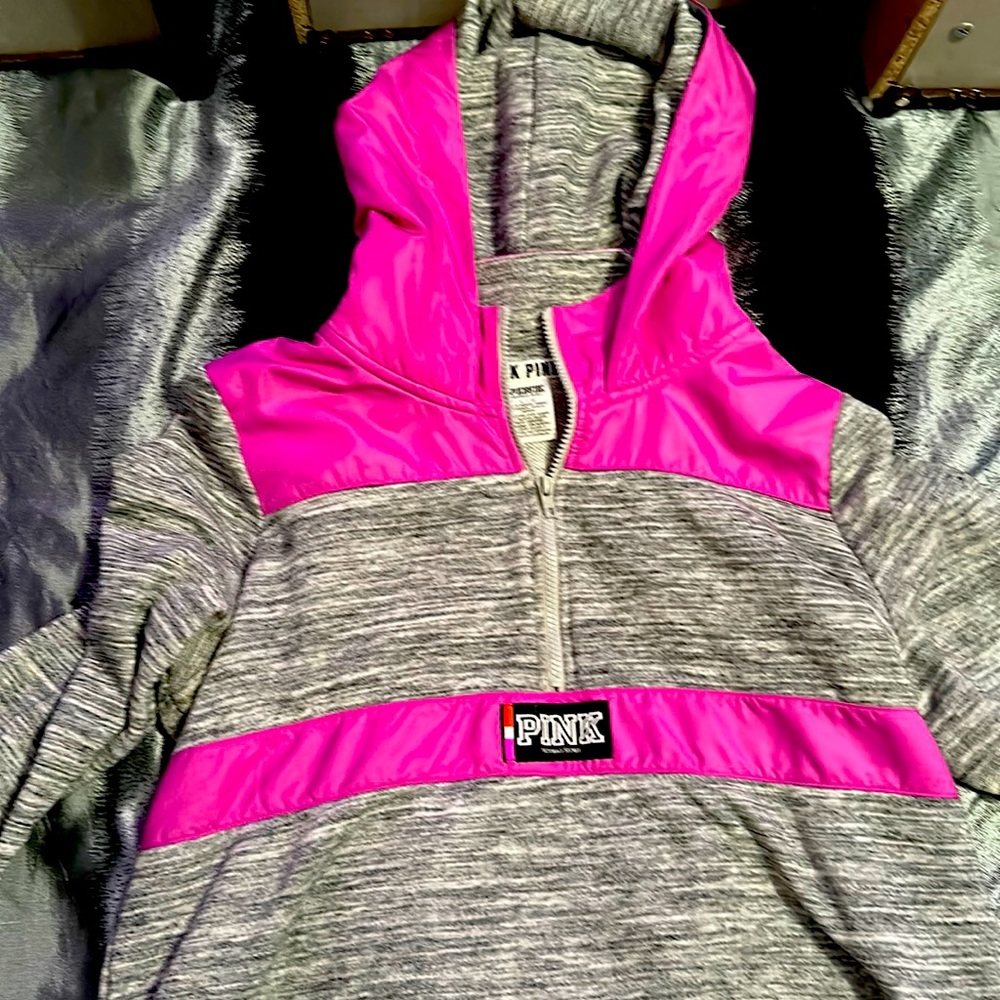 Victoria secret jacket grey and pink Hardly used , no stains good condition